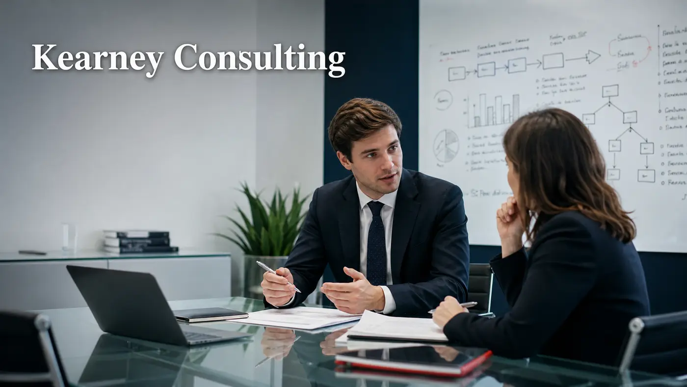 Consulting candidate preparing Kearney application and case interview notes